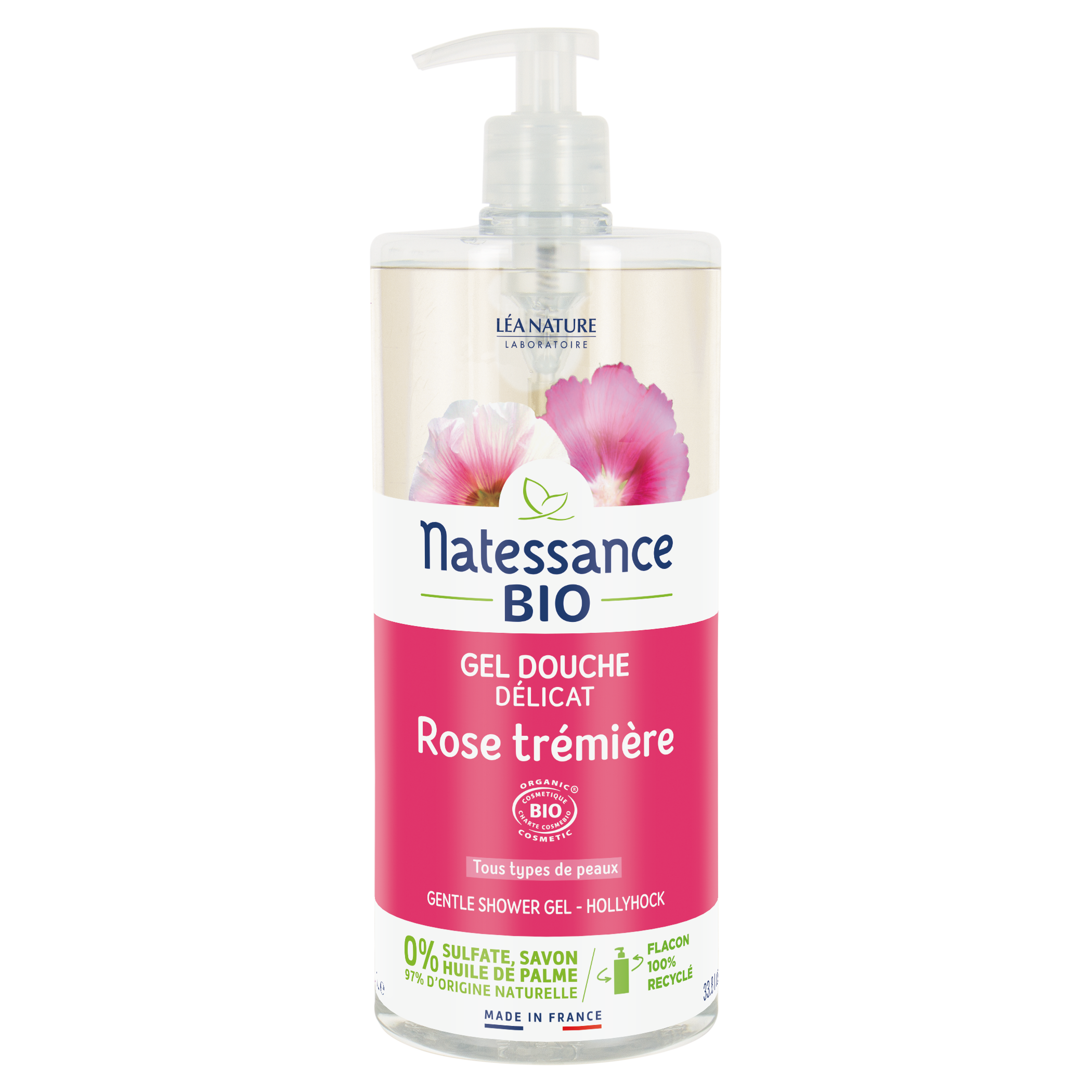 Gel douche Rose Trémière bio Natessance