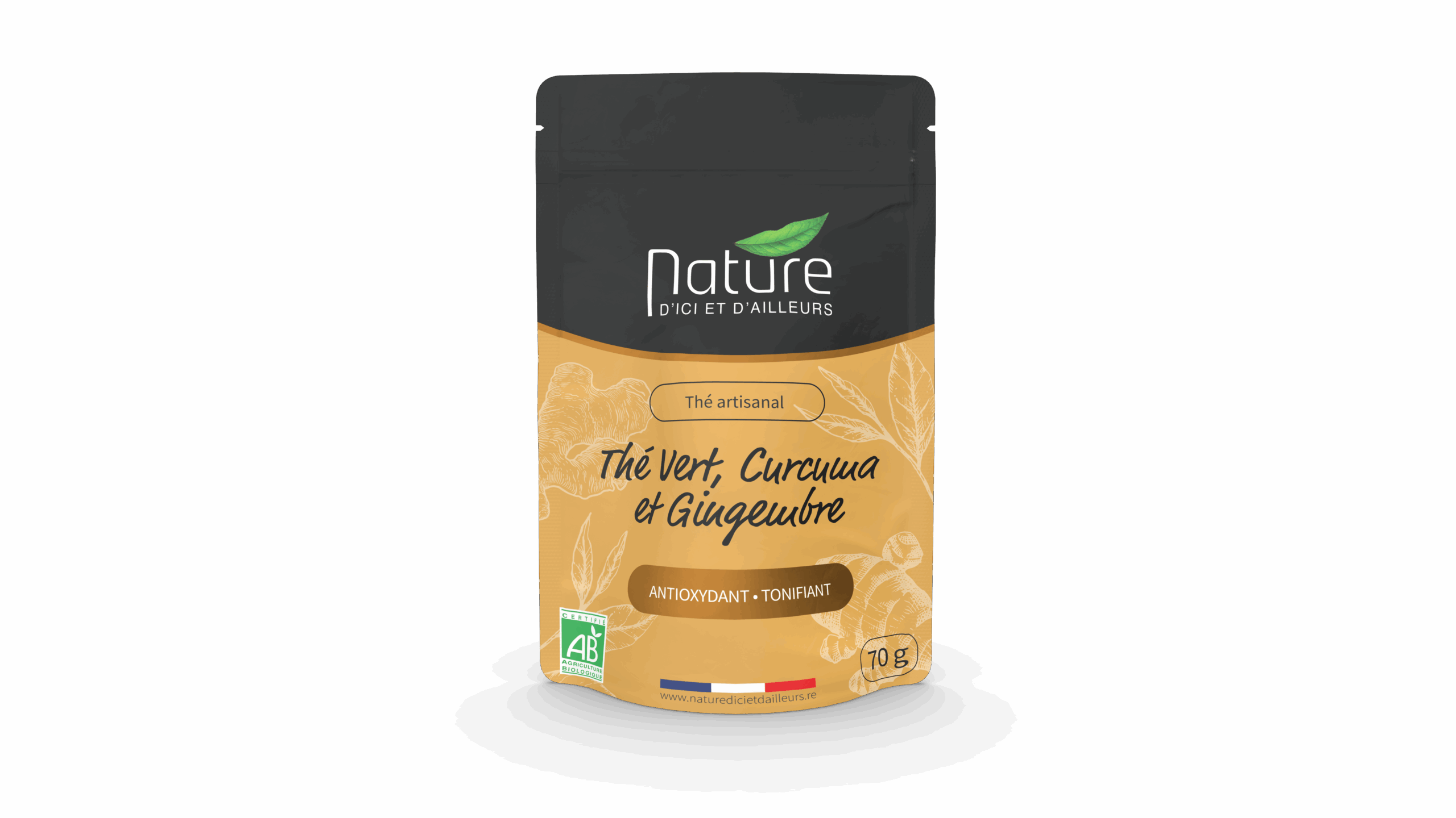 Thé vert Curcuma Gingembre Nature d'ici et d'ailleurs